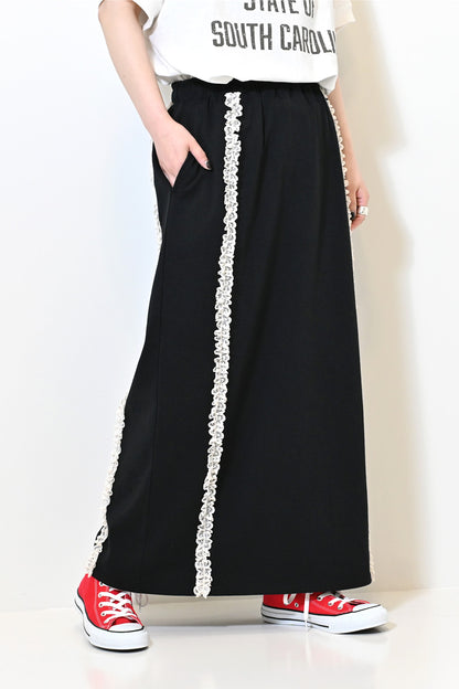 ≪SALE≫【charmmy】Lace Trim Straight Skirt