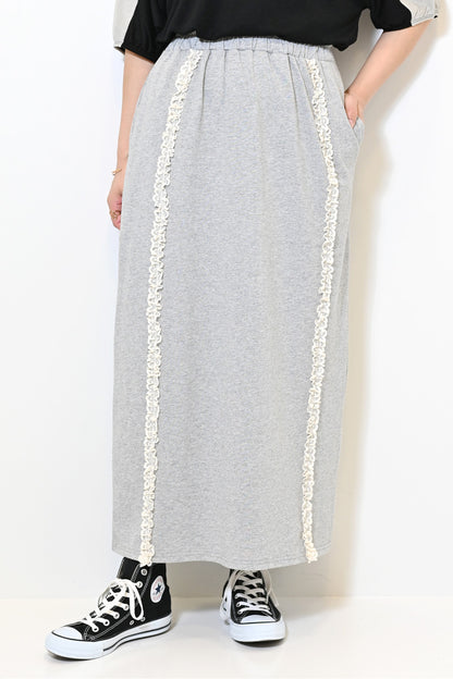 ≪SALE≫【charmmy】Lace Trim Straight Skirt