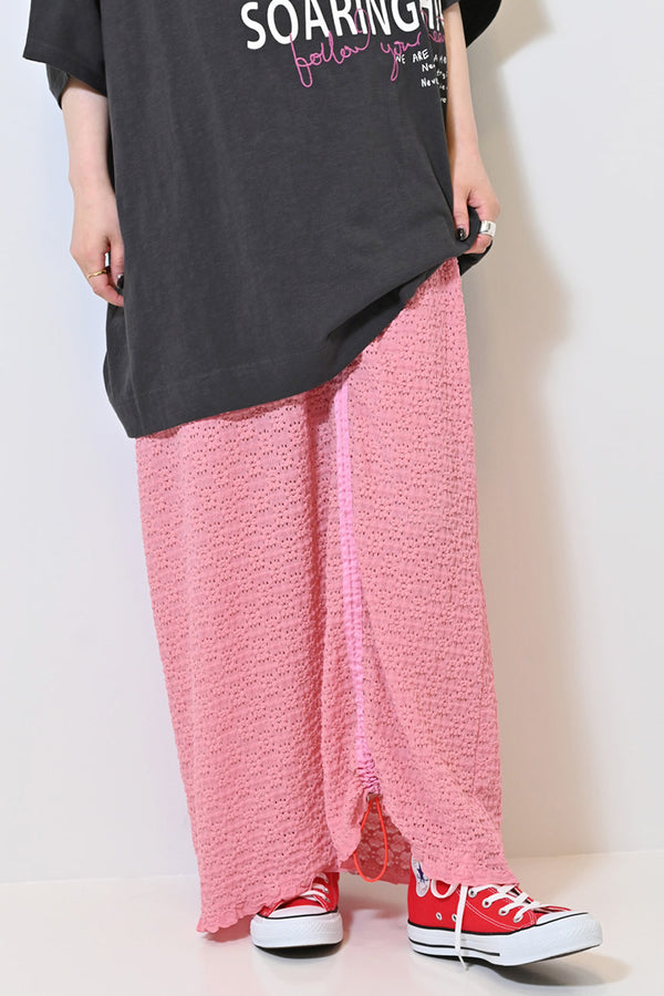 ≪SALE≫【charmmy】レースシャーリングスカート