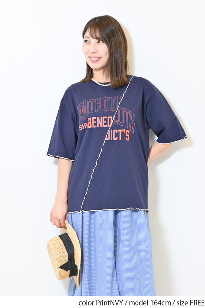 ≪SALE≫Panel Mellow College Tee