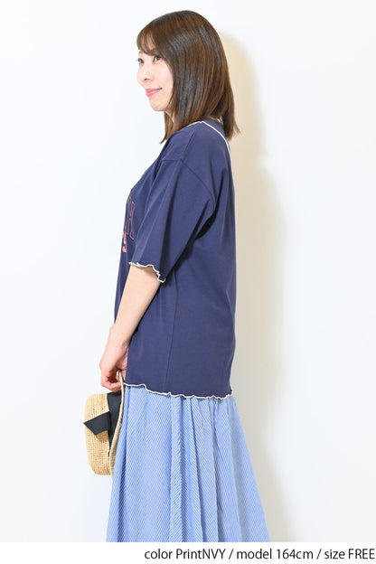 ≪SALE≫Panel Mellow College Tee