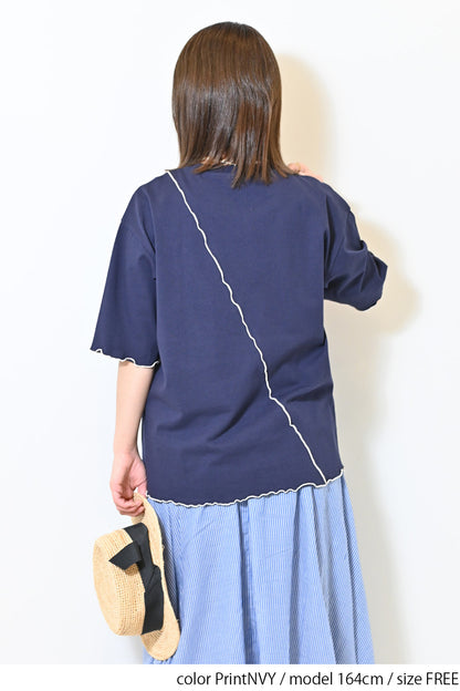 ≪SALE≫Panel Mellow College Tee