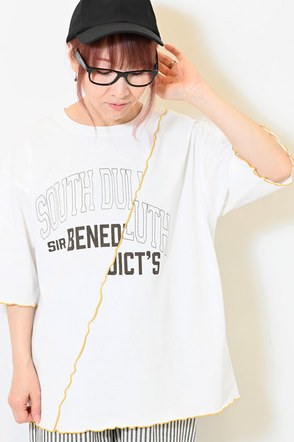 ≪SALE≫Panel Mellow College Tee
