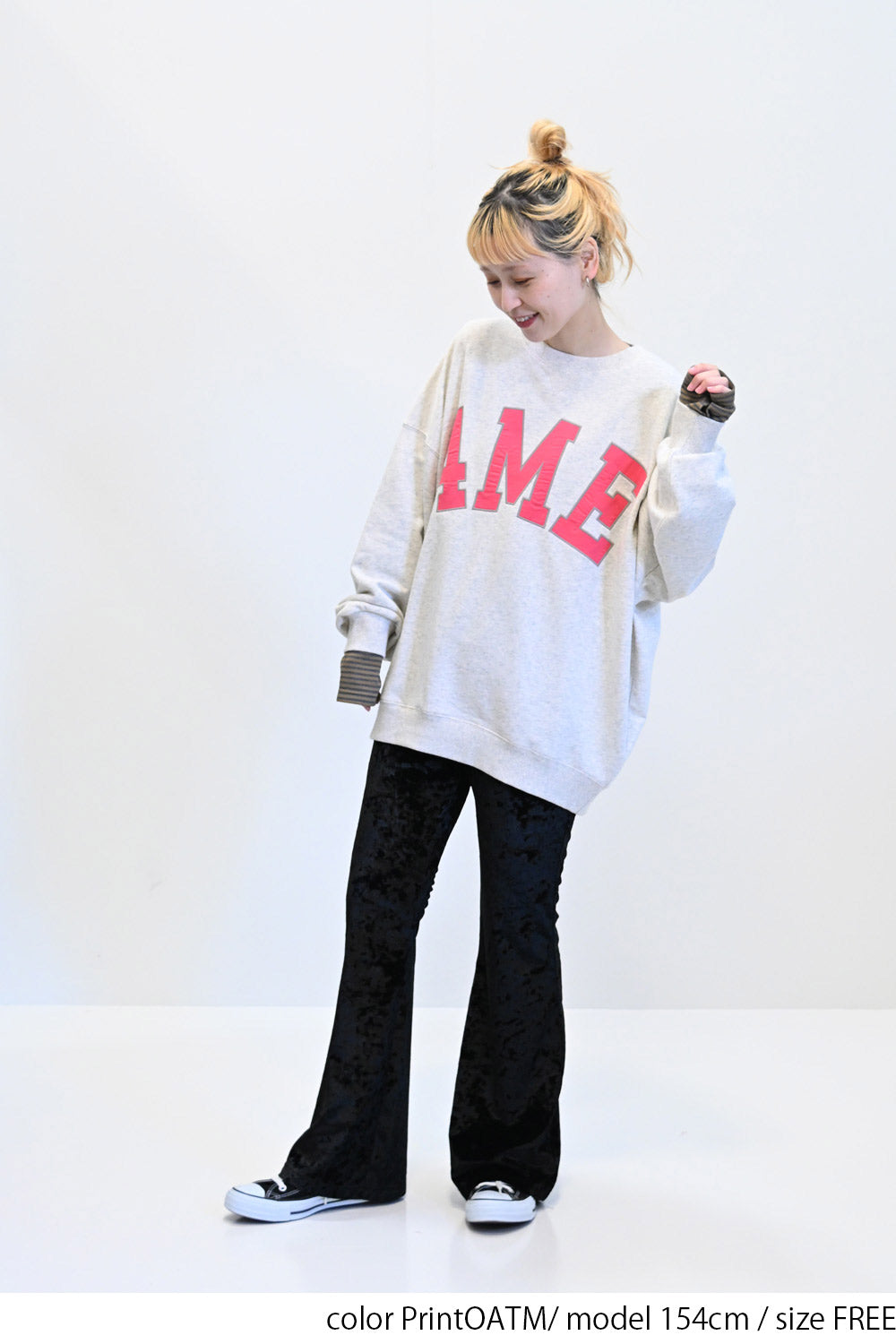 ≪SALE≫ 【charmmy】 Patch Embroidered Big Sweatshirt