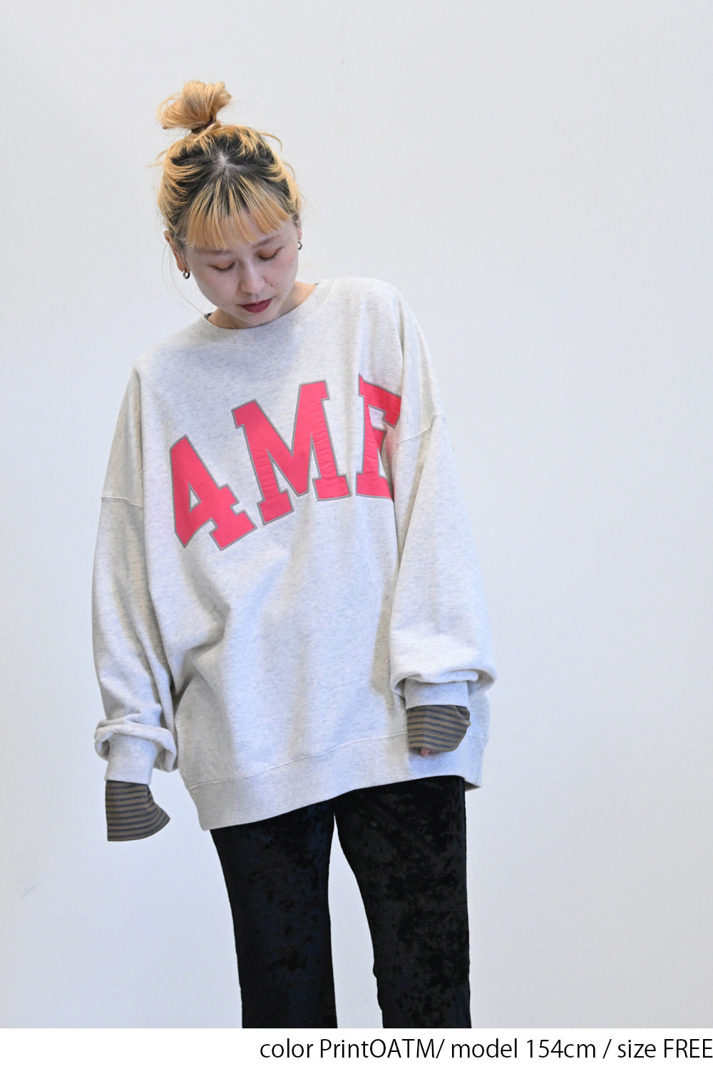 ≪SALE≫ 【charmmy】 Patch Embroidered Big Sweatshirt