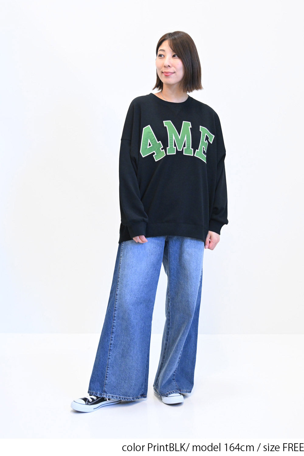 ≪SALE≫ 【charmmy】 Patch Embroidered Big Sweatshirt