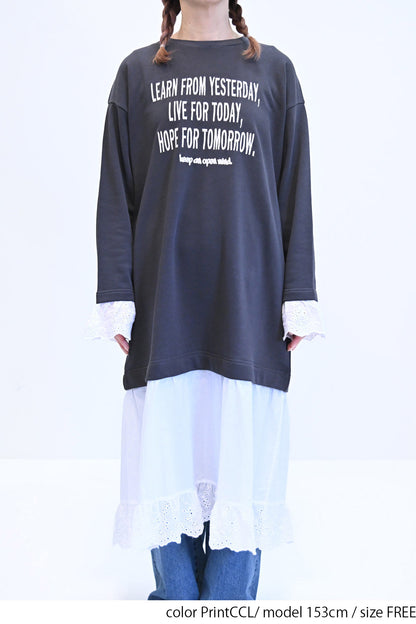 ≪SALE≫ 【charmmy】 Lace Switch Fleece Dress