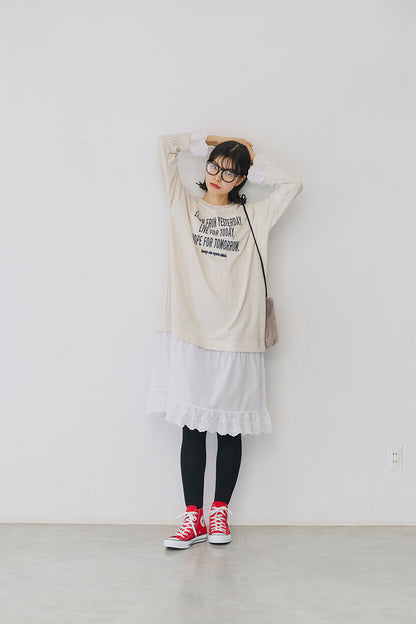 ≪SALE≫ 【charmmy】 Lace Switch Fleece Dress