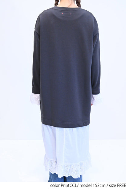 ≪SALE≫ 【charmmy】 Lace Switch Fleece Dress
