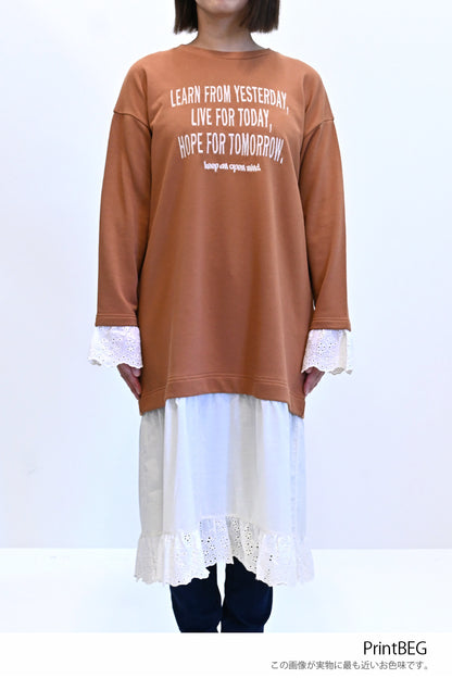 ≪SALE≫ 【charmmy】 Lace Switch Fleece Dress