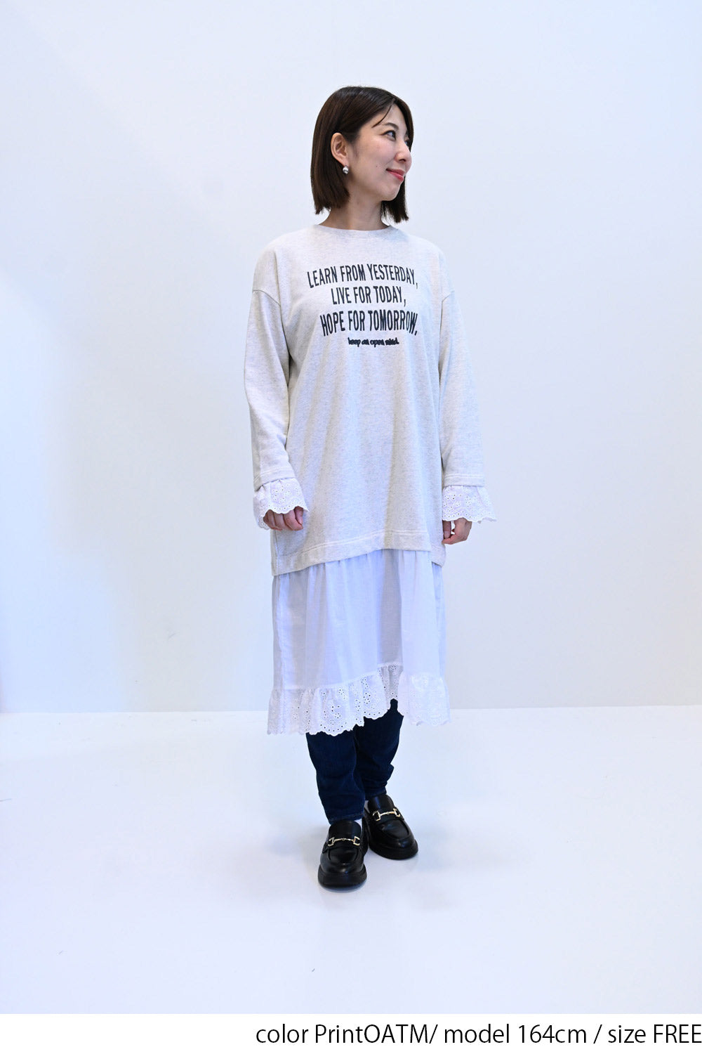 ≪SALE≫ 【charmmy】 Lace Switch Fleece Dress