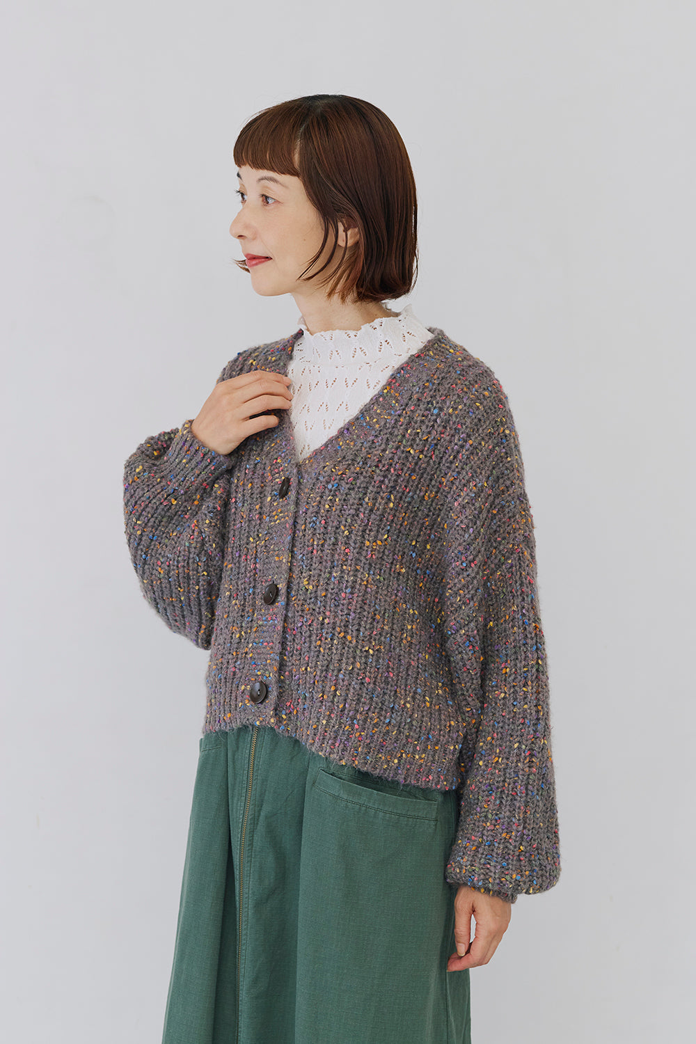 ≪SALE≫ 【charmmy】 Cut-and-Sew Lace Petit High Pullover