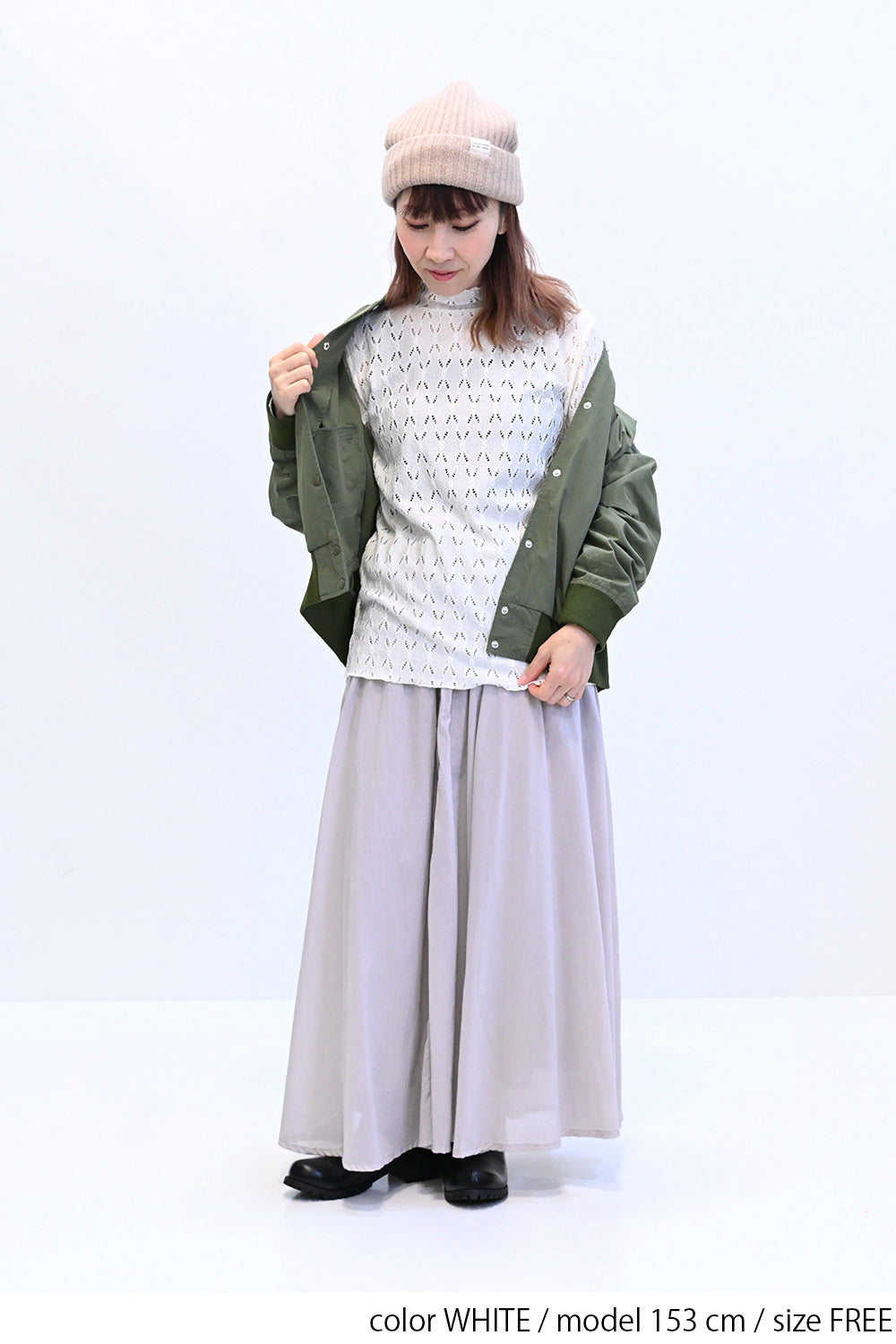 ≪SALE≫ 【charmmy】 Cut-and-Sew Lace Petit High Pullover