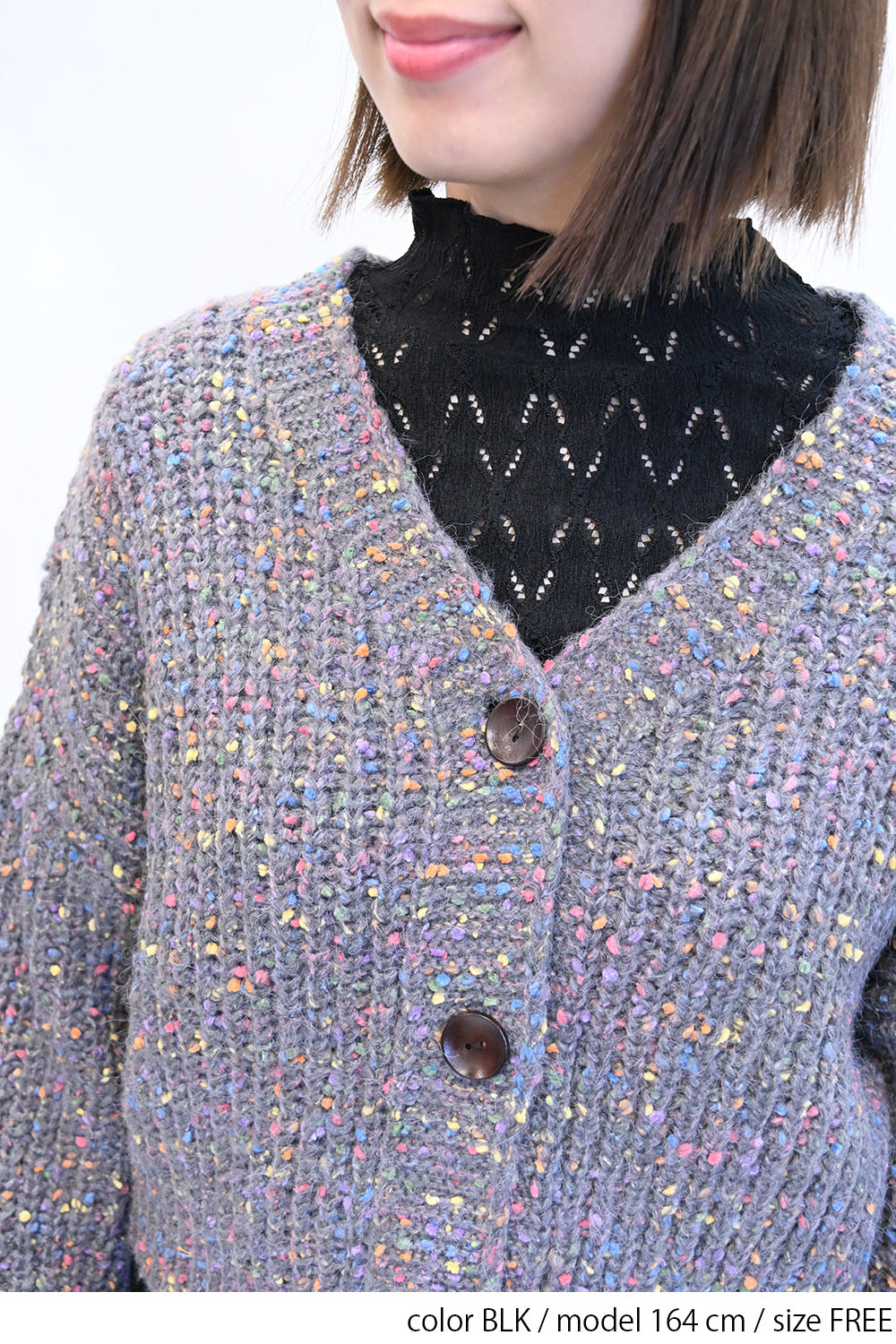 ≪SALE≫ 【charmmy】 Cut-and-Sew Lace Petit High Pullover
