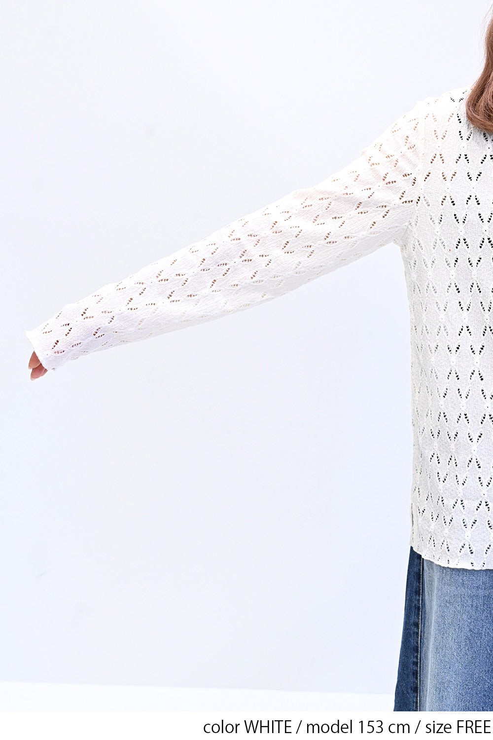 ≪SALE≫ 【charmmy】 Cut-and-Sew Lace Petit High Pullover