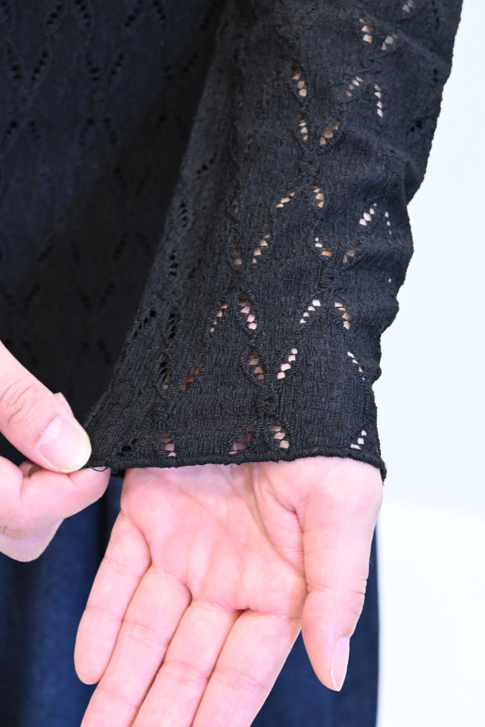 ≪SALE≫ 【charmmy】 Cut-and-Sew Lace Petit High Pullover