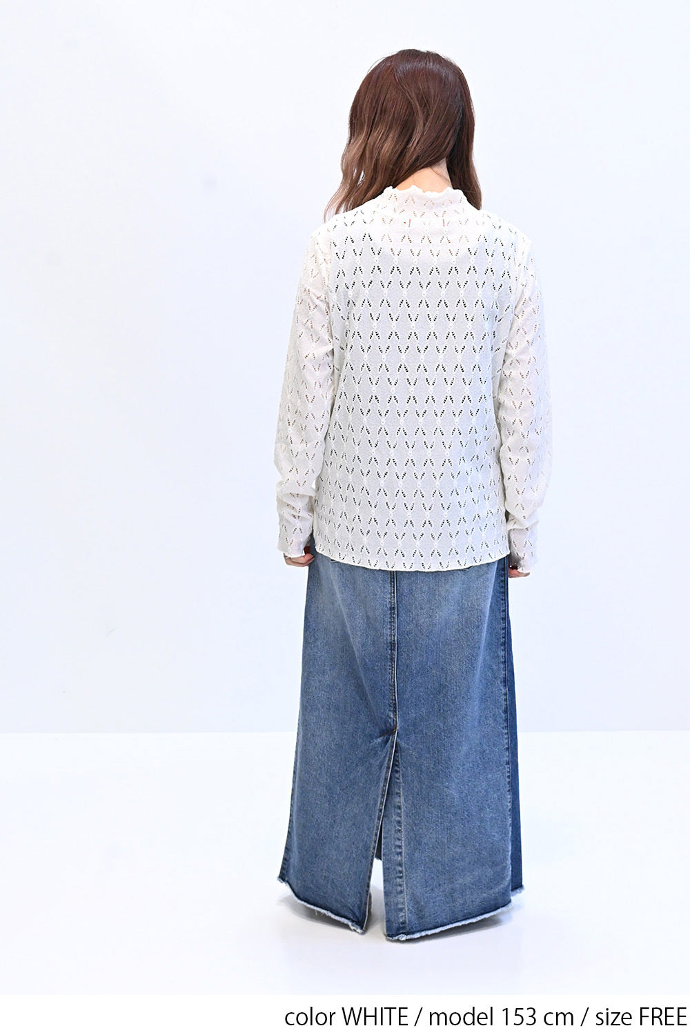 ≪SALE≫ 【charmmy】 Cut-and-Sew Lace Petit High Pullover