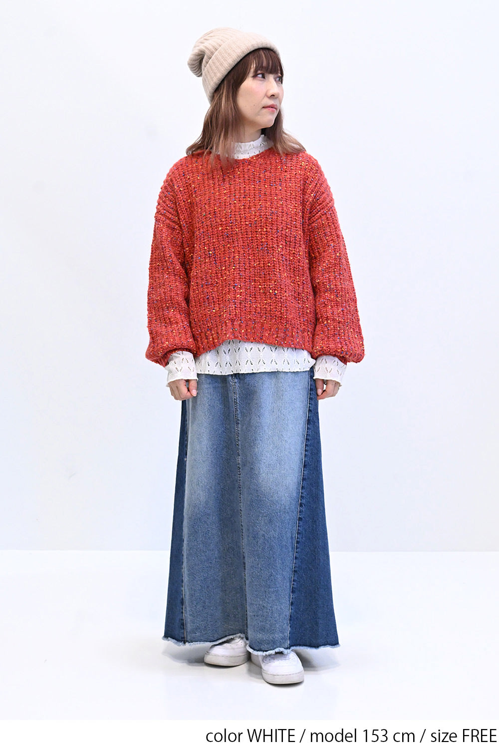 ≪SALE≫ 【charmmy】 Cut-and-Sew Lace Petit High Pullover