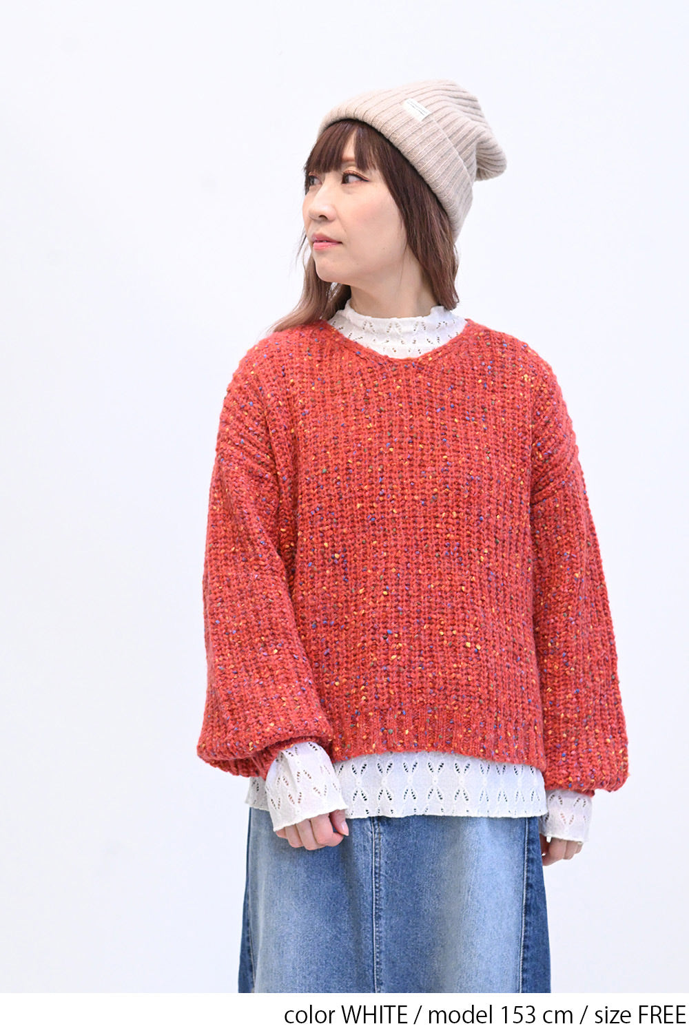 ≪SALE≫ 【charmmy】 Cut-and-Sew Lace Petit High Pullover