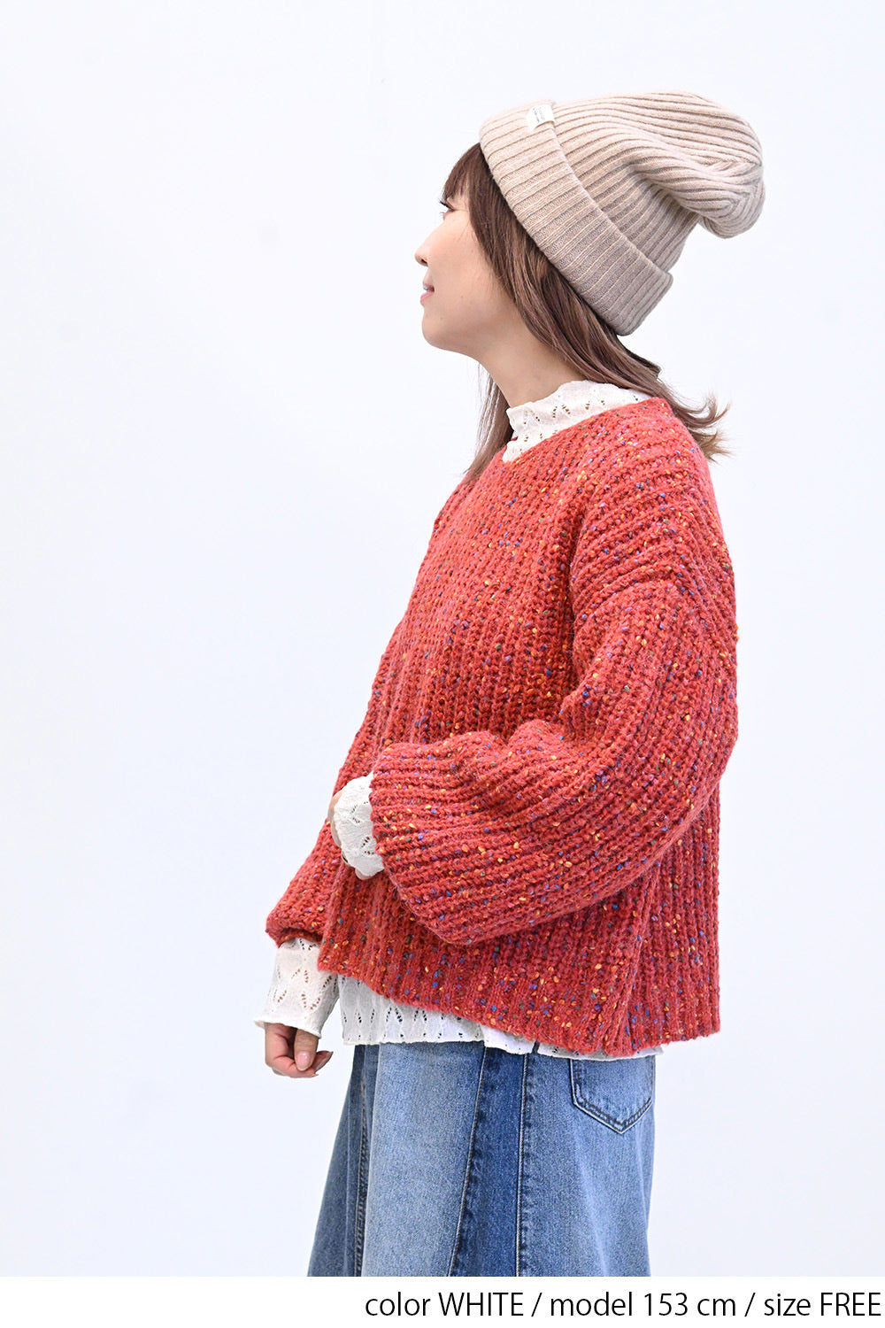 ≪SALE≫ 【charmmy】 Cut-and-Sew Lace Petit High Pullover