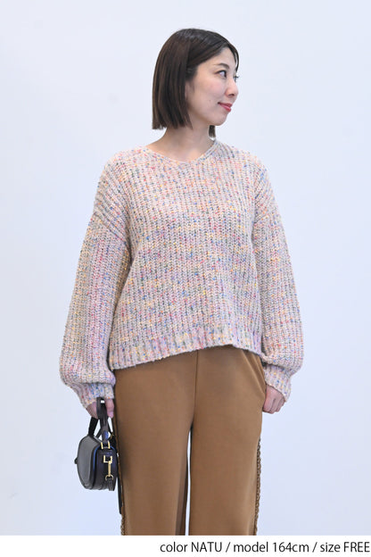≪SALE≫【charmmy】カラフルニットプルオーバー