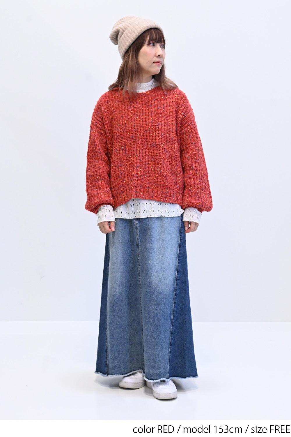 ≪SALE≫【charmmy】カラフルニットプルオーバー