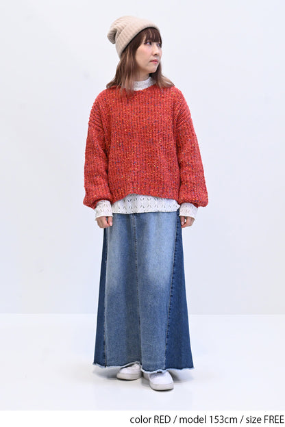 ≪SALE≫【charmmy】カラフルニットプルオーバー