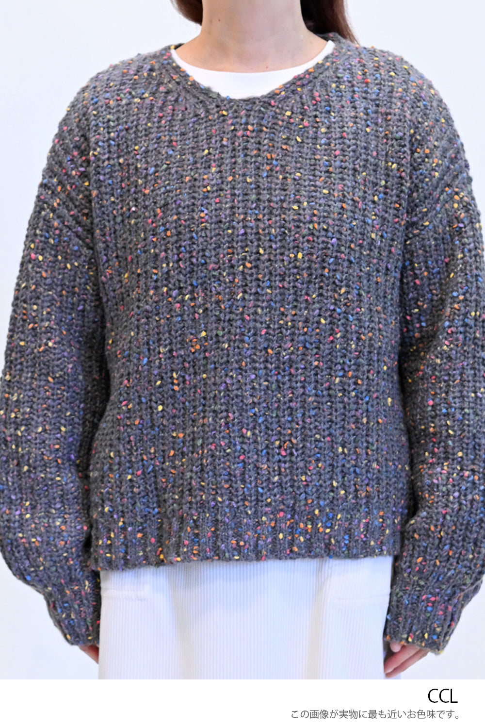 ≪SALE≫【charmmy】カラフルニットプルオーバー