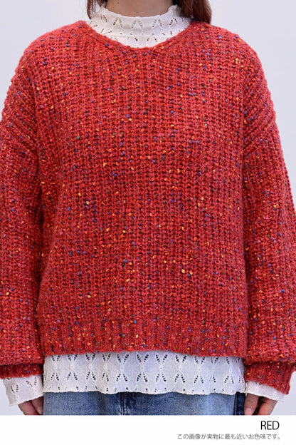 ≪SALE≫【charmmy】カラフルニットプルオーバー