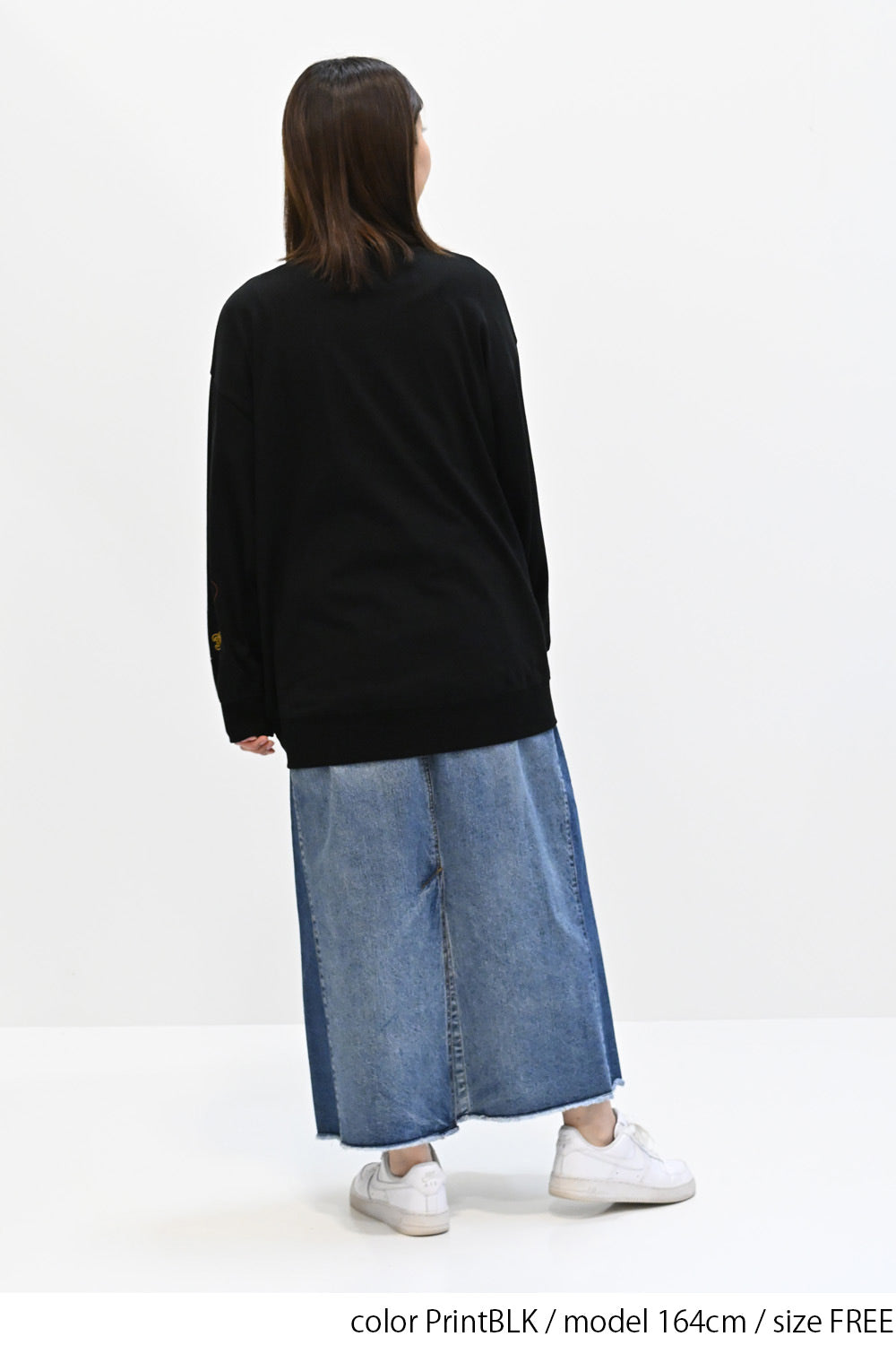 Bonjourネイビー ハート模様 長袖チュニック Bonjourネイビー ハート