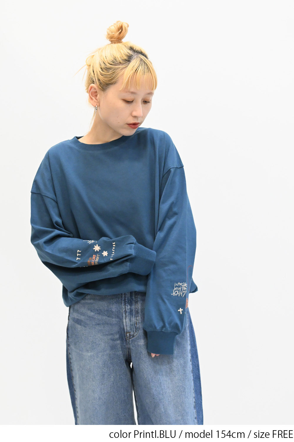 DAMA collection（ダーマ・コレクション）刺繍チュニック、ブルー、青 セール】 ダブルフラワー刺繍チュニック （チュニック）｜TABASA