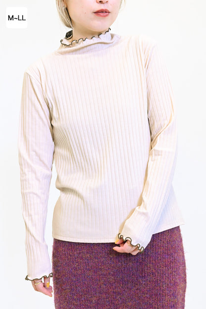 ≪SALE≫Turtleneck Ribbed Cut-and-Sew