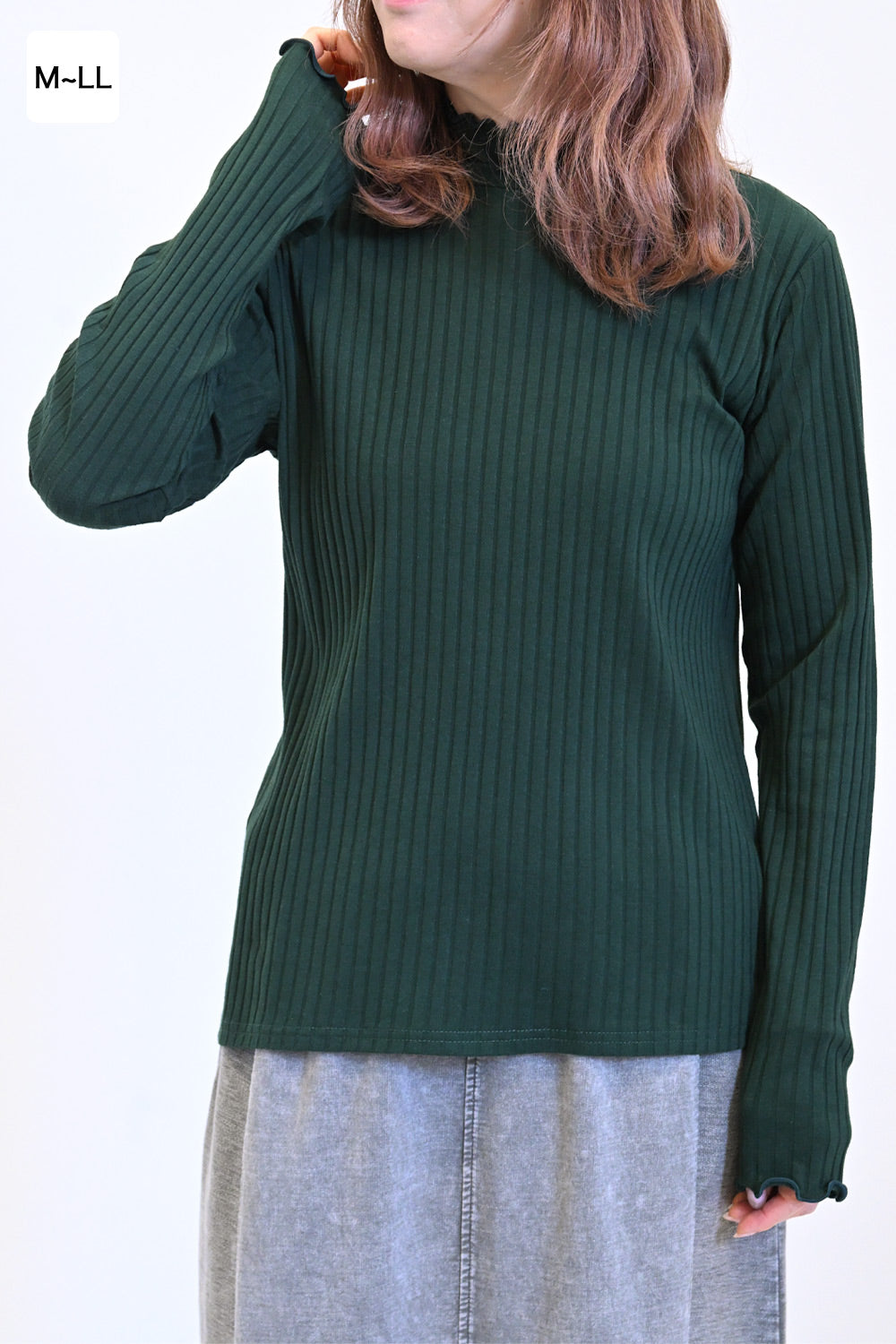 ≪SALE≫Turtleneck Ribbed Cut-and-Sew