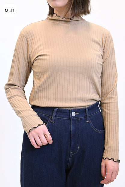 ≪SALE≫Turtleneck Ribbed Cut-and-Sew
