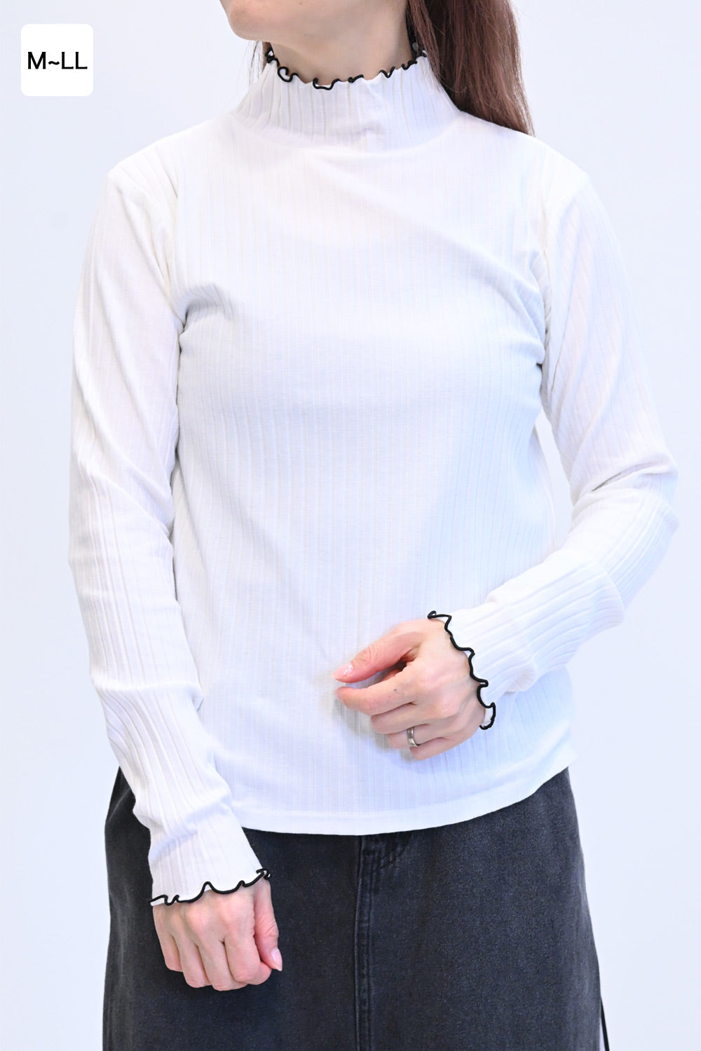 ≪SALE≫Turtleneck Ribbed Cut-and-Sew