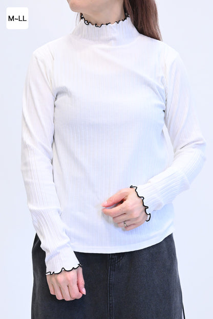 ≪SALE≫Turtleneck Ribbed Cut-and-Sew