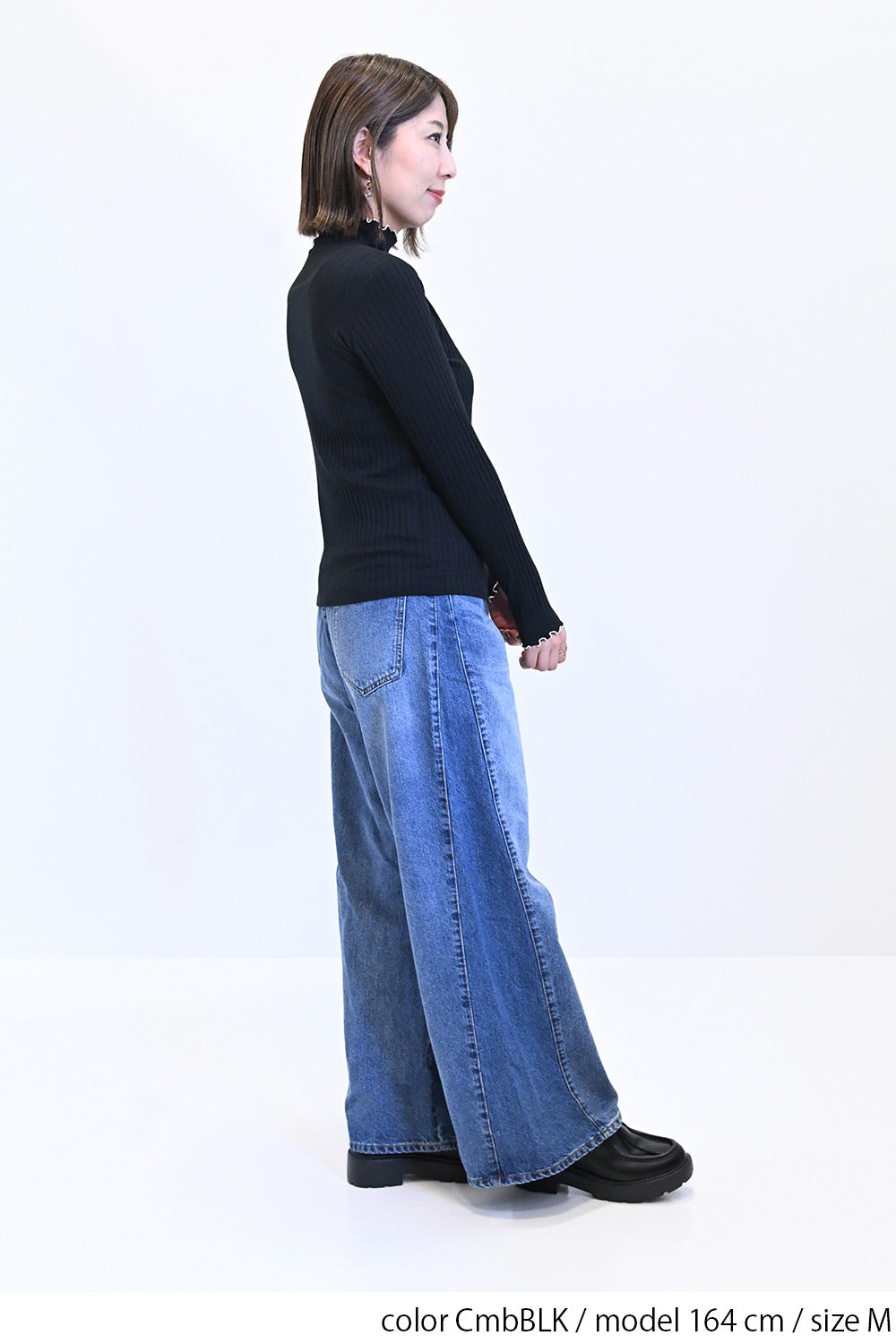 ≪SALE≫Turtleneck Ribbed Cut-and-Sew