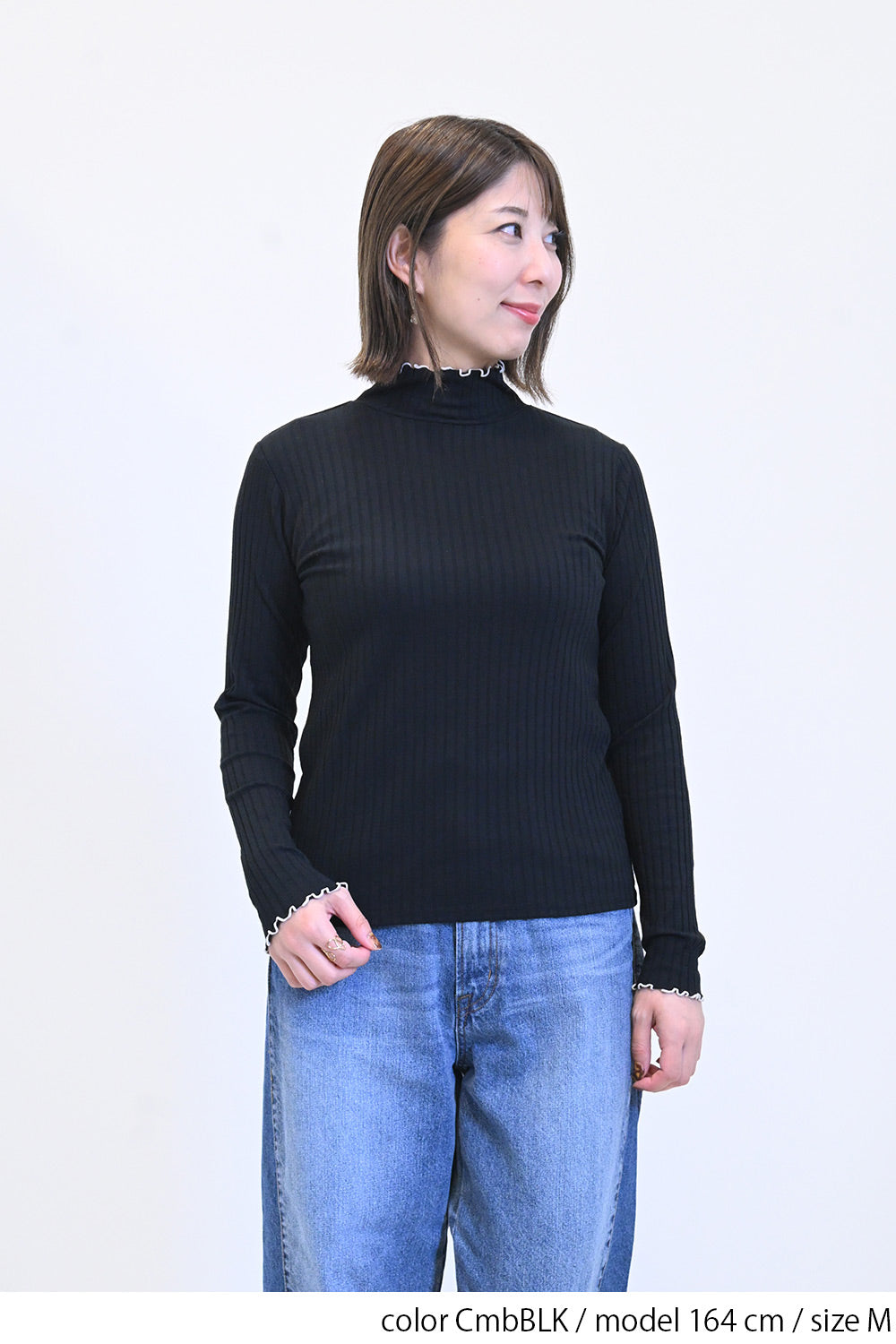 ≪SALE≫Turtleneck Ribbed Cut-and-Sew