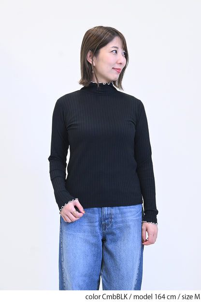 ≪SALE≫Turtleneck Ribbed Cut-and-Sew