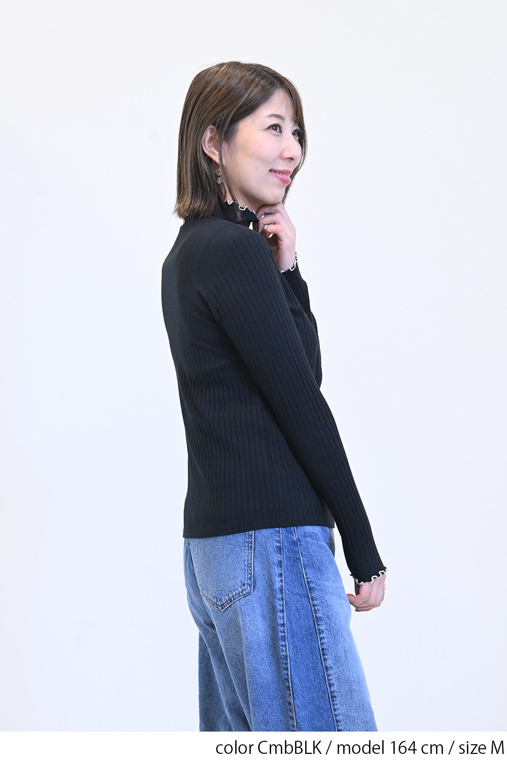 ≪SALE≫Turtleneck Ribbed Cut-and-Sew