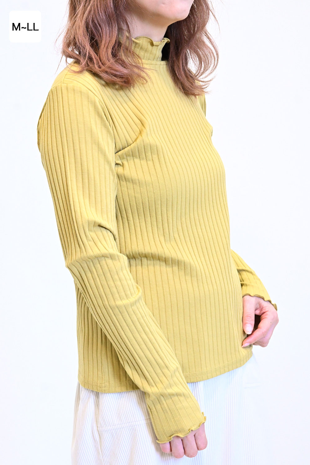 ≪SALE≫Turtleneck Ribbed Cut-and-Sew
