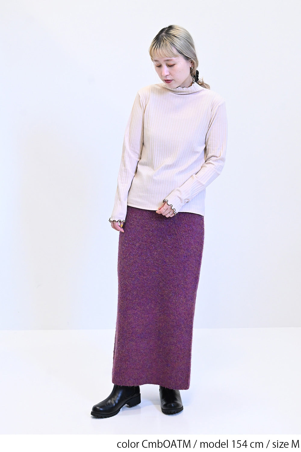 ≪SALE≫Turtleneck Ribbed Cut-and-Sew