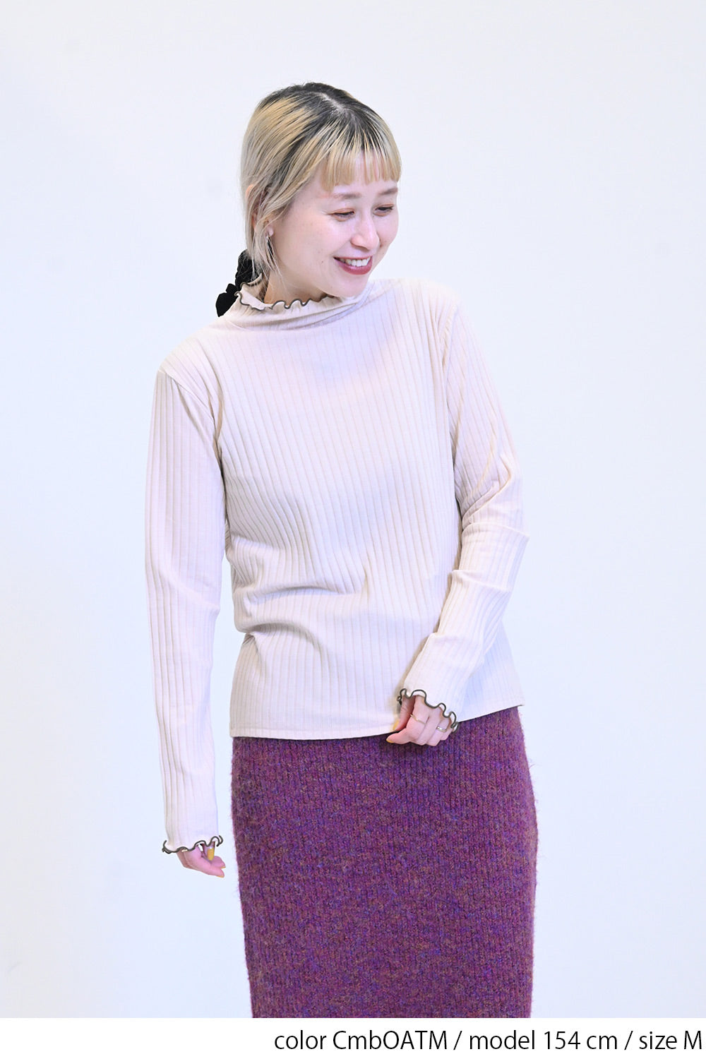 ≪SALE≫Turtleneck Ribbed Cut-and-Sew