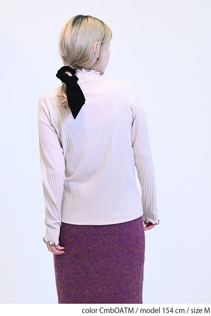 ≪SALE≫Turtleneck Ribbed Cut-and-Sew