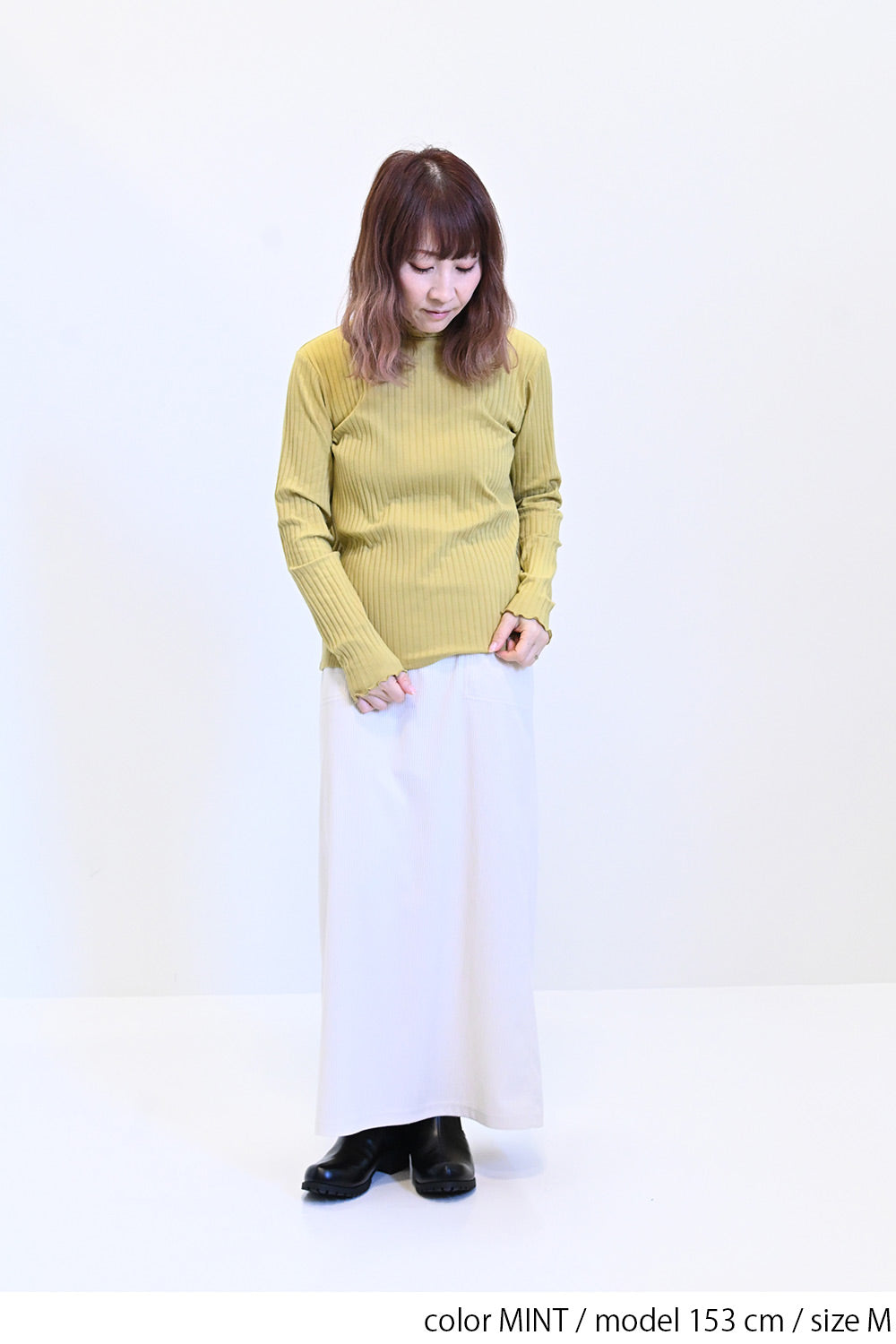 ≪SALE≫Turtleneck Ribbed Cut-and-Sew