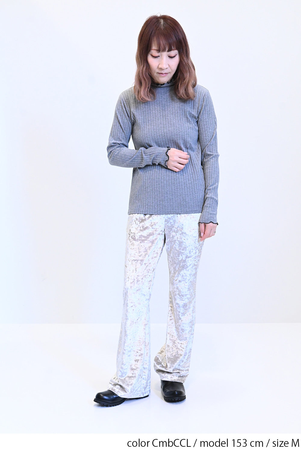 ≪SALE≫Turtleneck Ribbed Cut-and-Sew