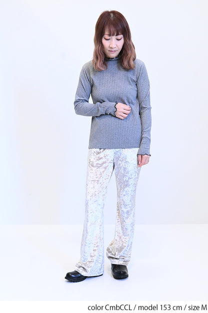 ≪SALE≫Turtleneck Ribbed Cut-and-Sew
