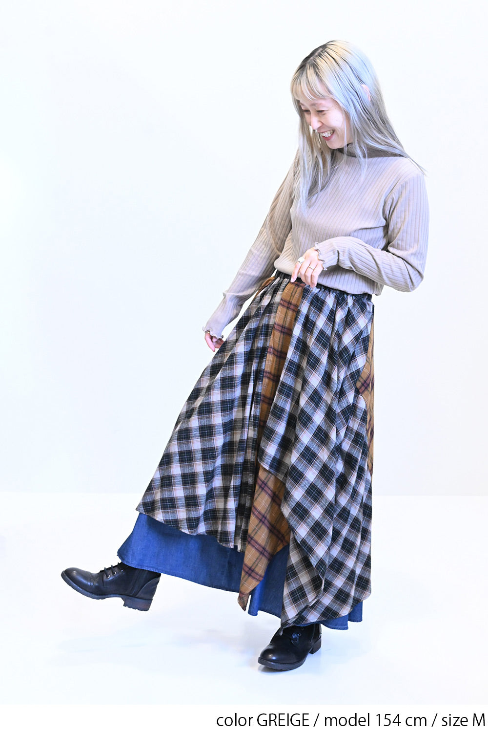 ≪SALE≫Turtleneck Ribbed Cut-and-Sew