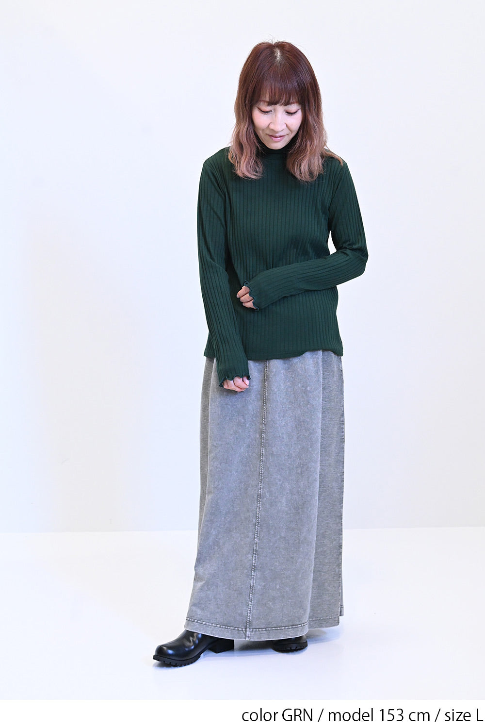 ≪SALE≫Turtleneck Ribbed Cut-and-Sew