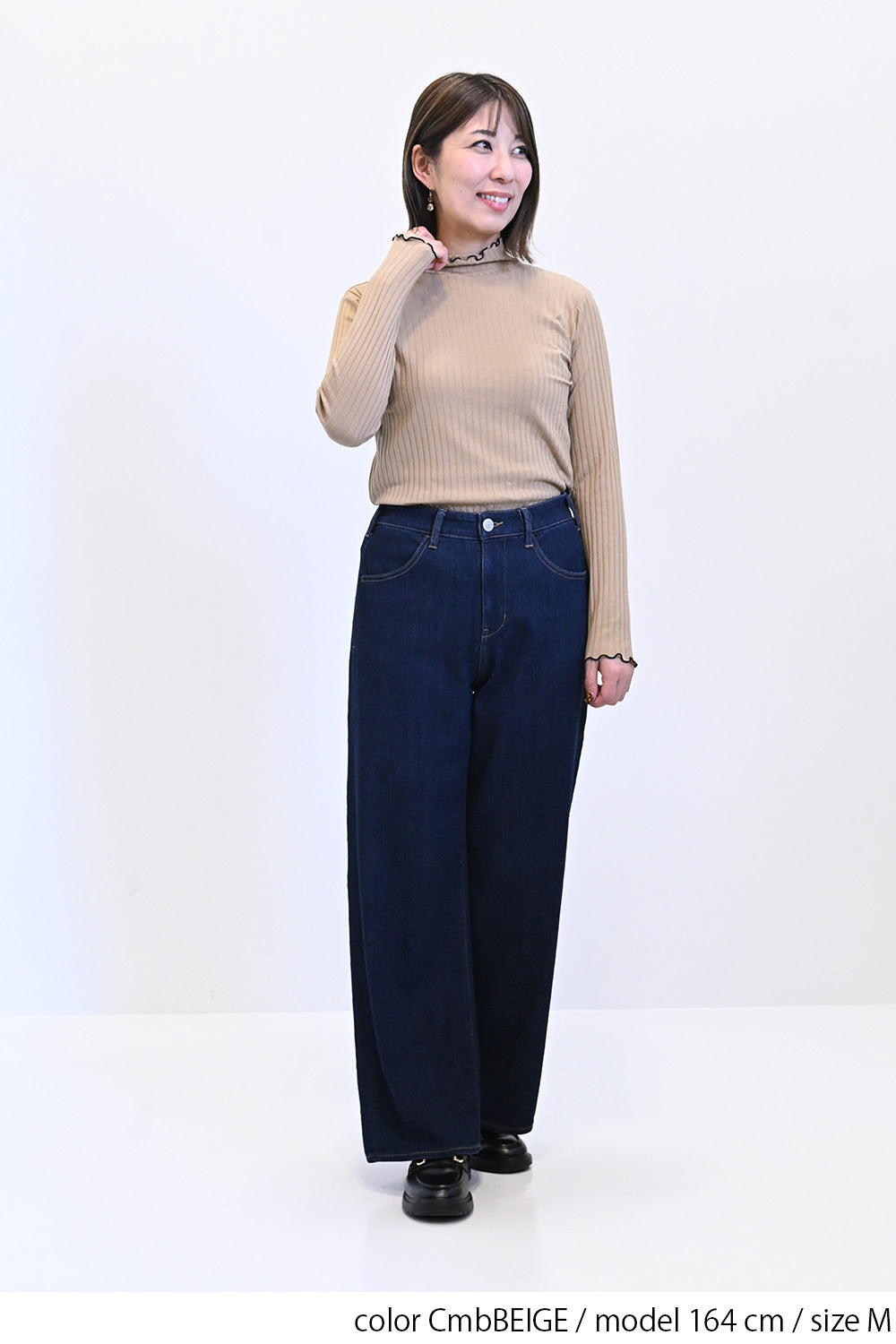 ≪SALE≫Turtleneck Ribbed Cut-and-Sew